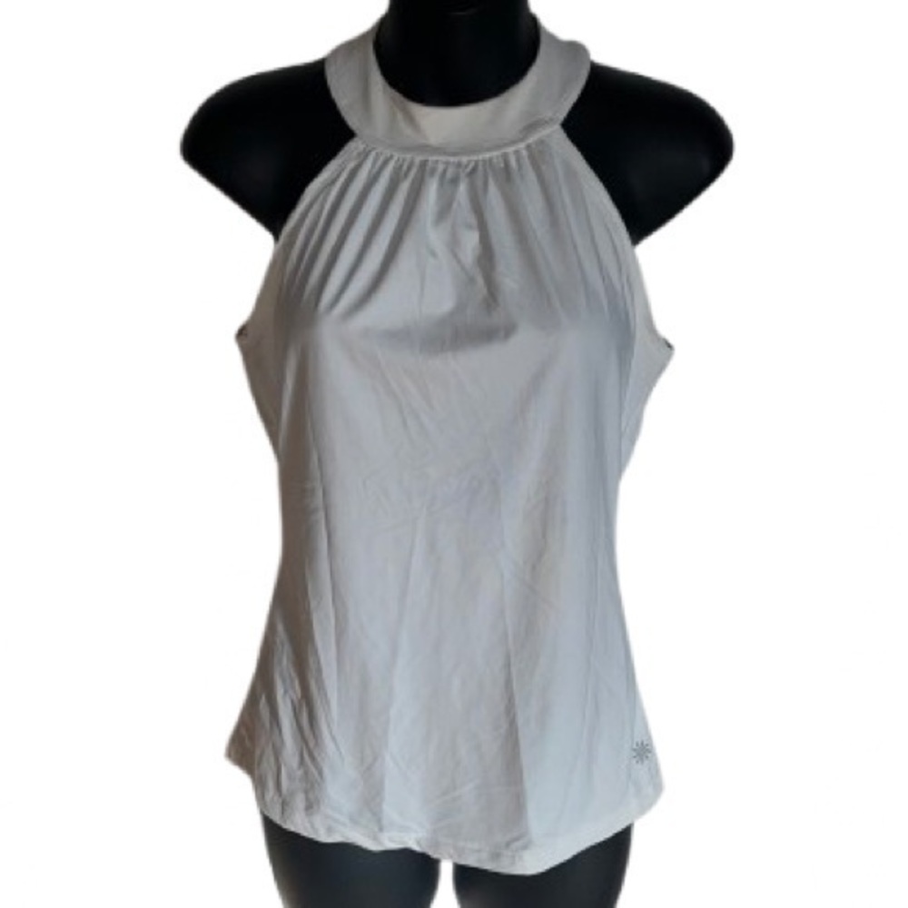 Athleta white halter zipper back tank size XS